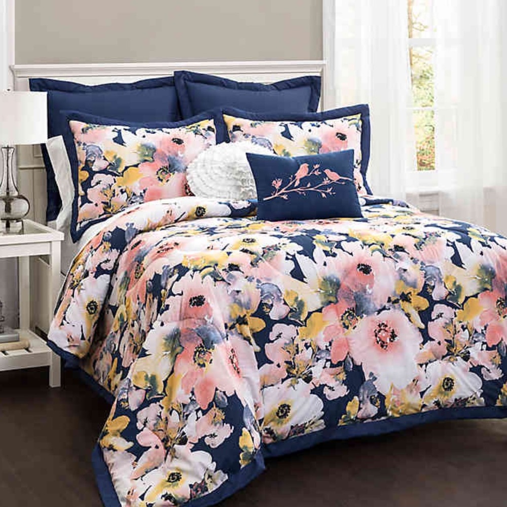 Lush Decor Watercolor Floral 7-Piece Set